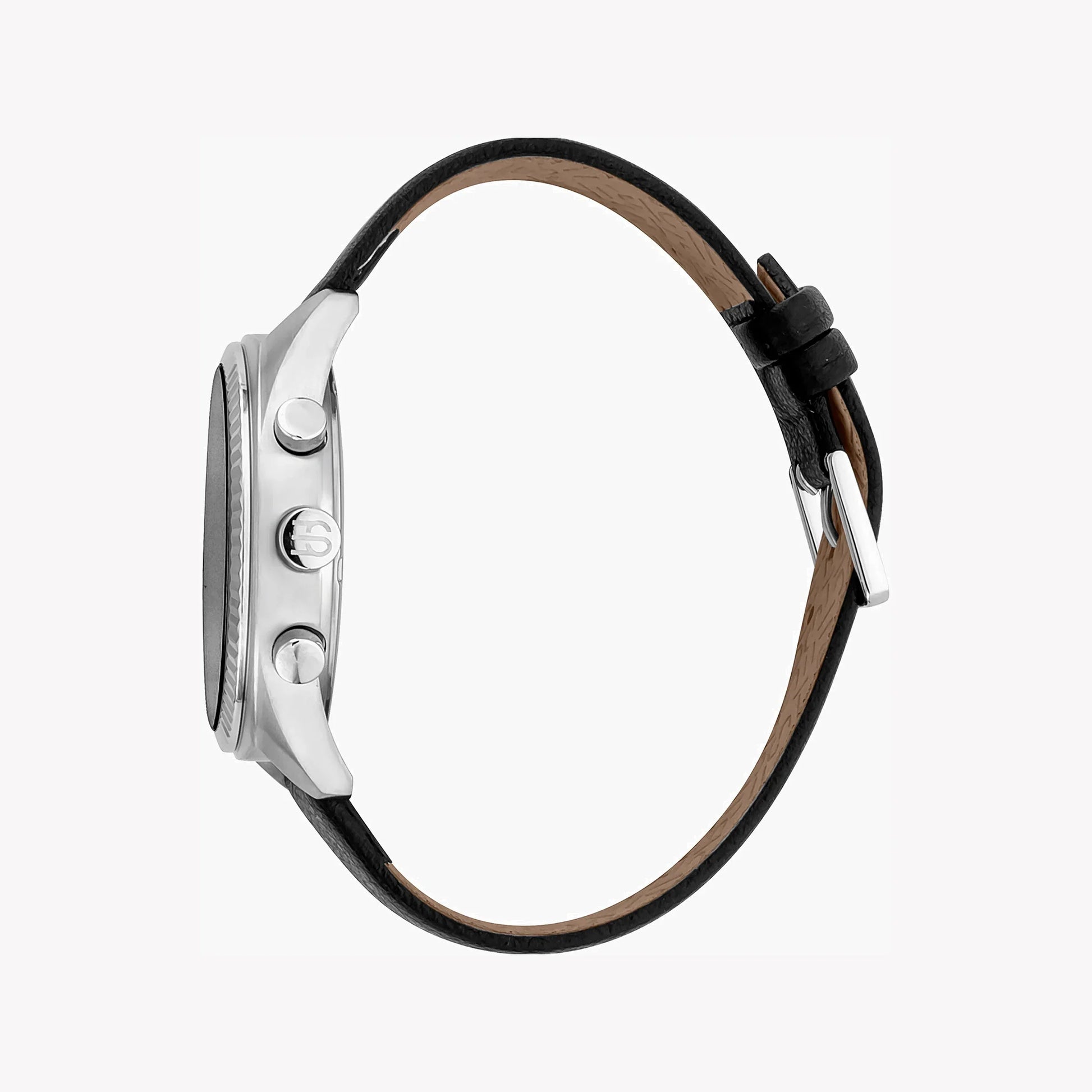 Esprit Men's Black Leather Watch, Black Dial | ES1G105M0075-1