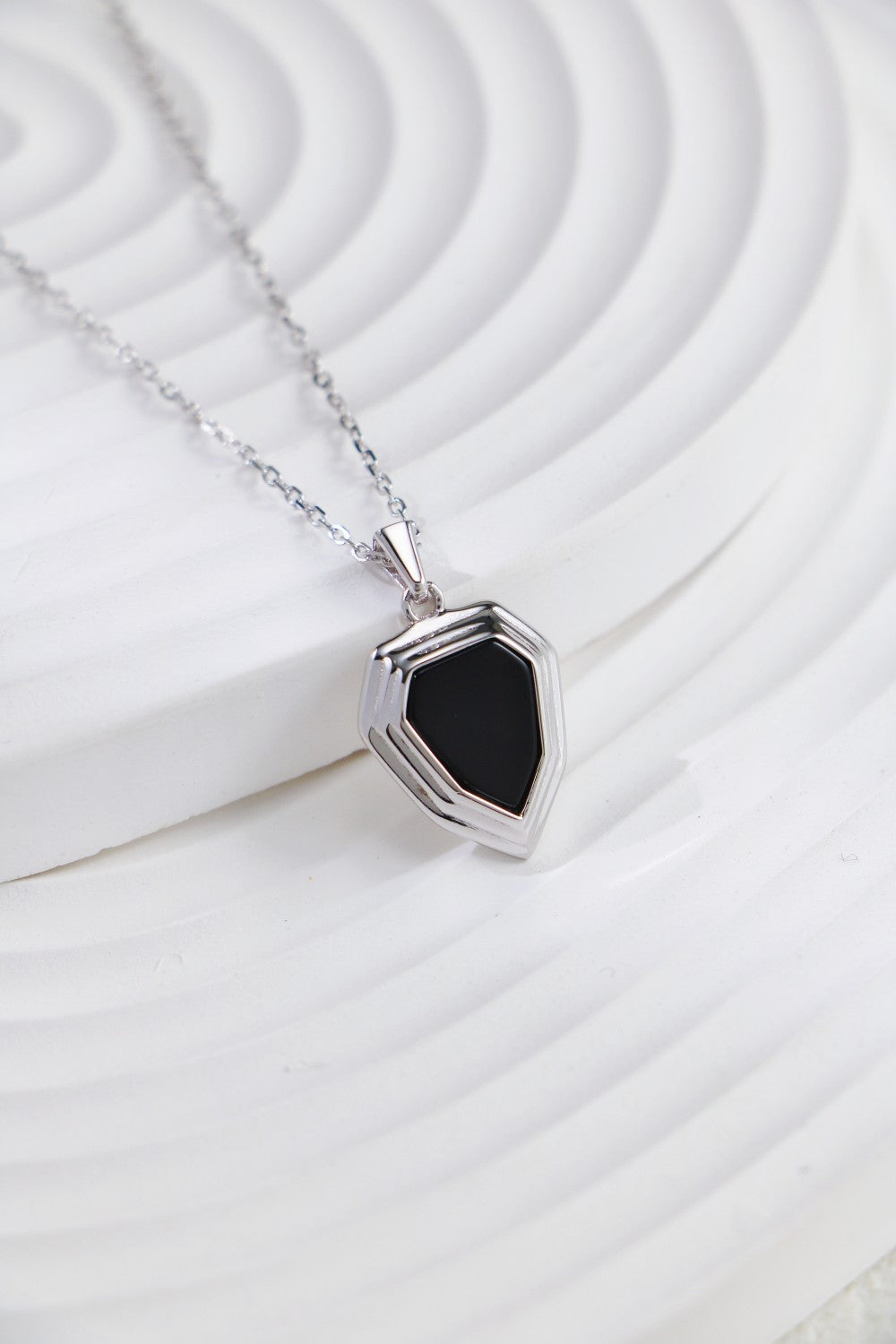 Black Onyx Shield Necklace