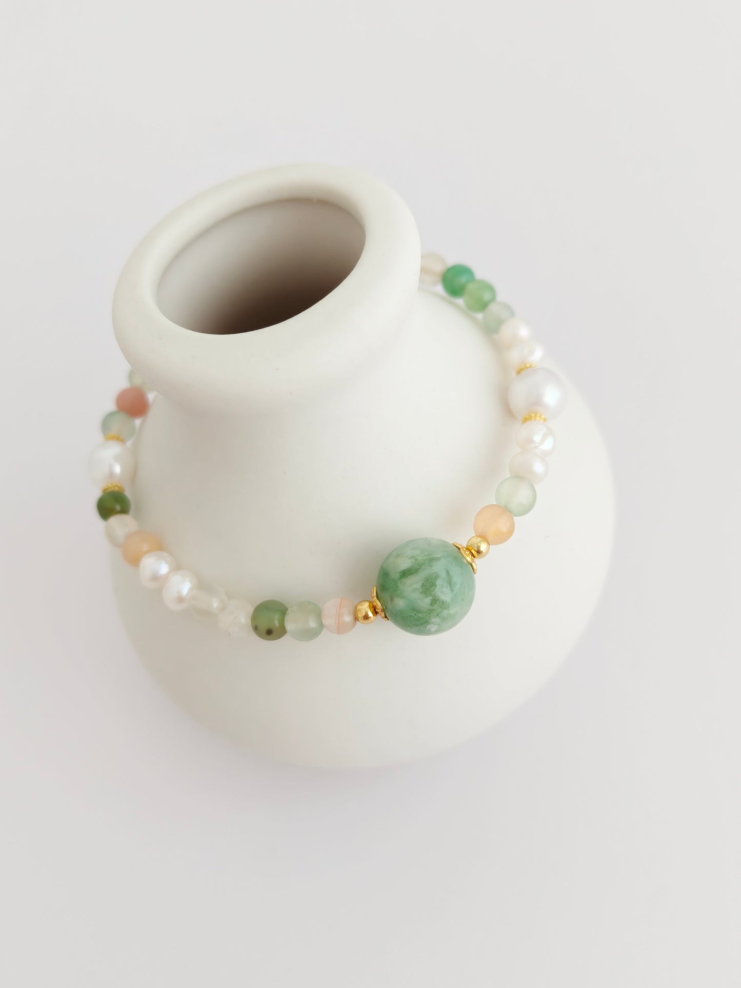 Pearl and Green Garnet Bracelet